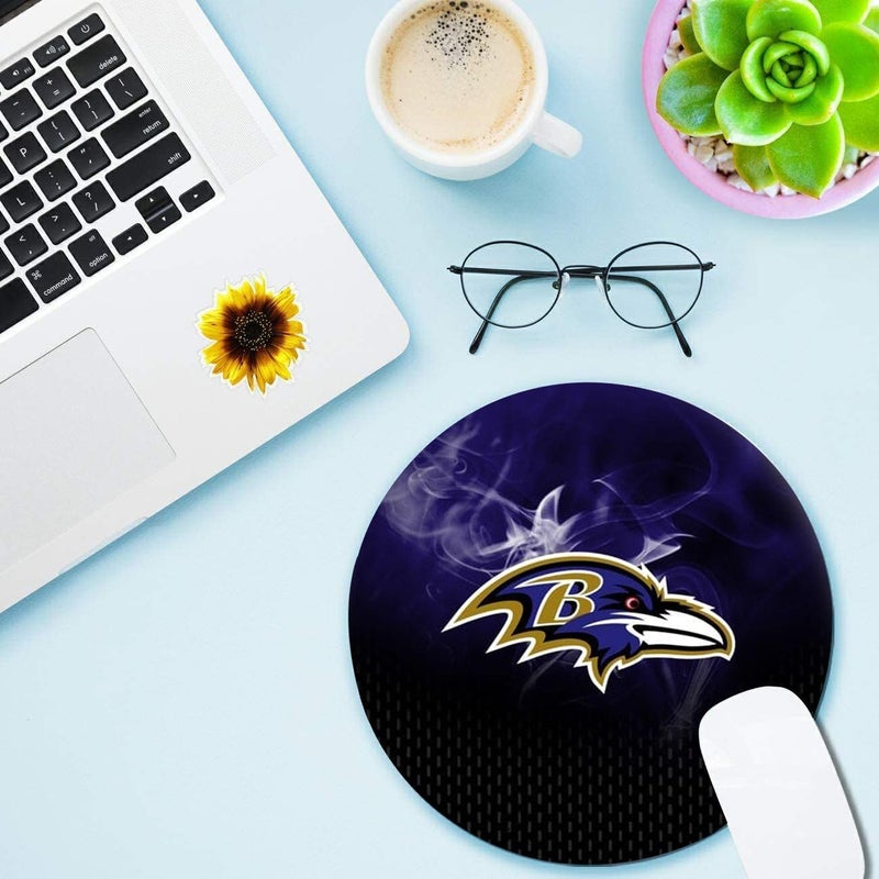 ZYJTEK Sports Round Mouse Pad,Gold Design Non-Slip Rubber Base Mousepad for Computers Laptop Desk,Gaming Mouse Mat for Football Fans - Image 3